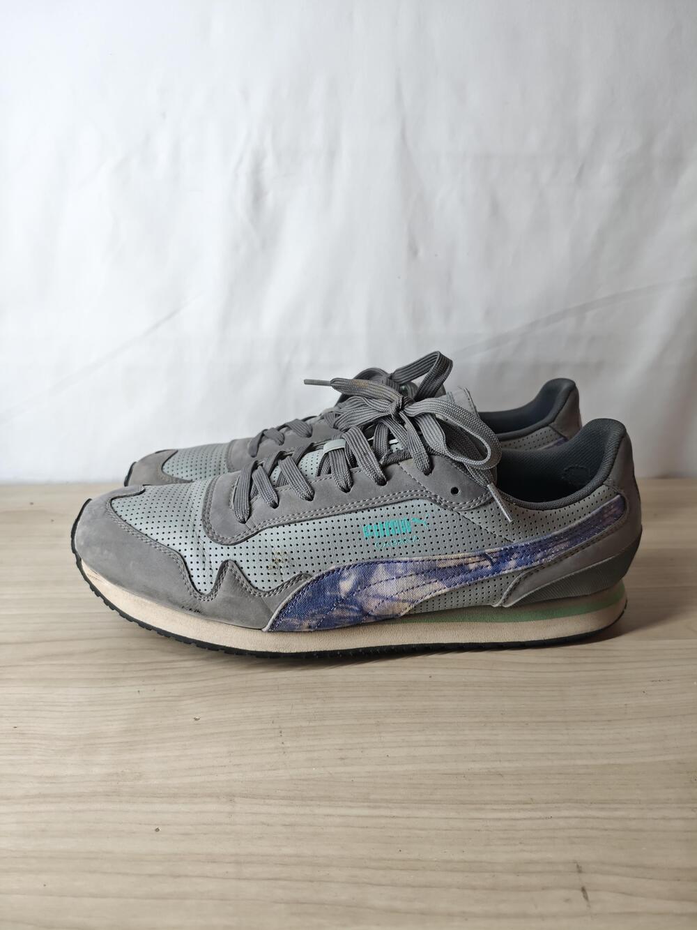 Puma Cabana Racer Shoes Mens Size 11 Gray Floral Print Casual Sneakers 35670402